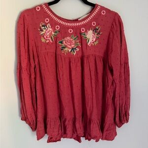 Solitaire Rayon Embroidered Swing Top Boho *needs repair*
